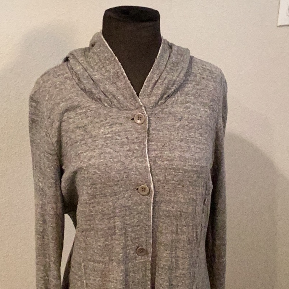 Eileen fisher grey button up cardigan